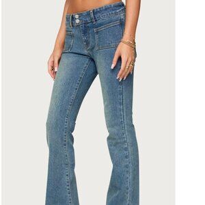 Edikted Women's Mattea Low Rise Flared Jeans NWT
